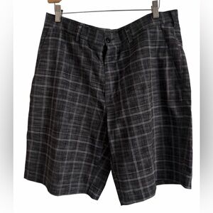 PGA Tour Men's Charcoal Plaid Shorts Active Stretch Band